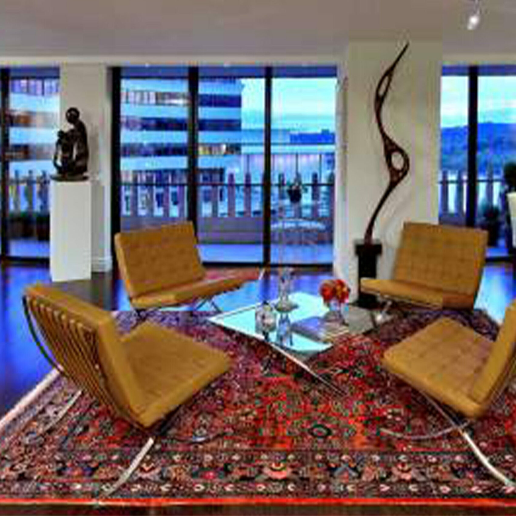 High end interior design inside of a private residence at the Watergate South Residences in Washington, DC.