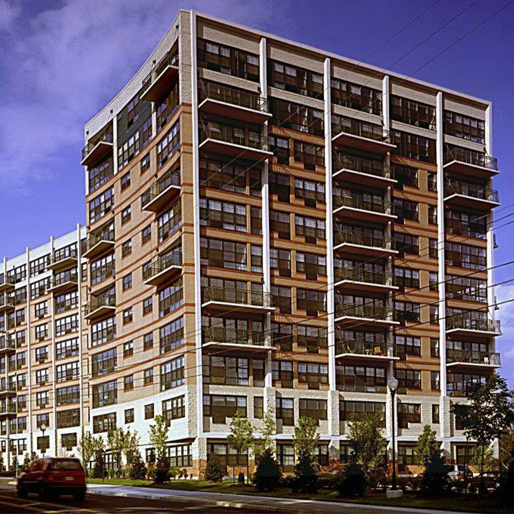 The exterior of a Bethesda apartment building, The Park Bethesda, which is now The Residences At Crescent Trail.