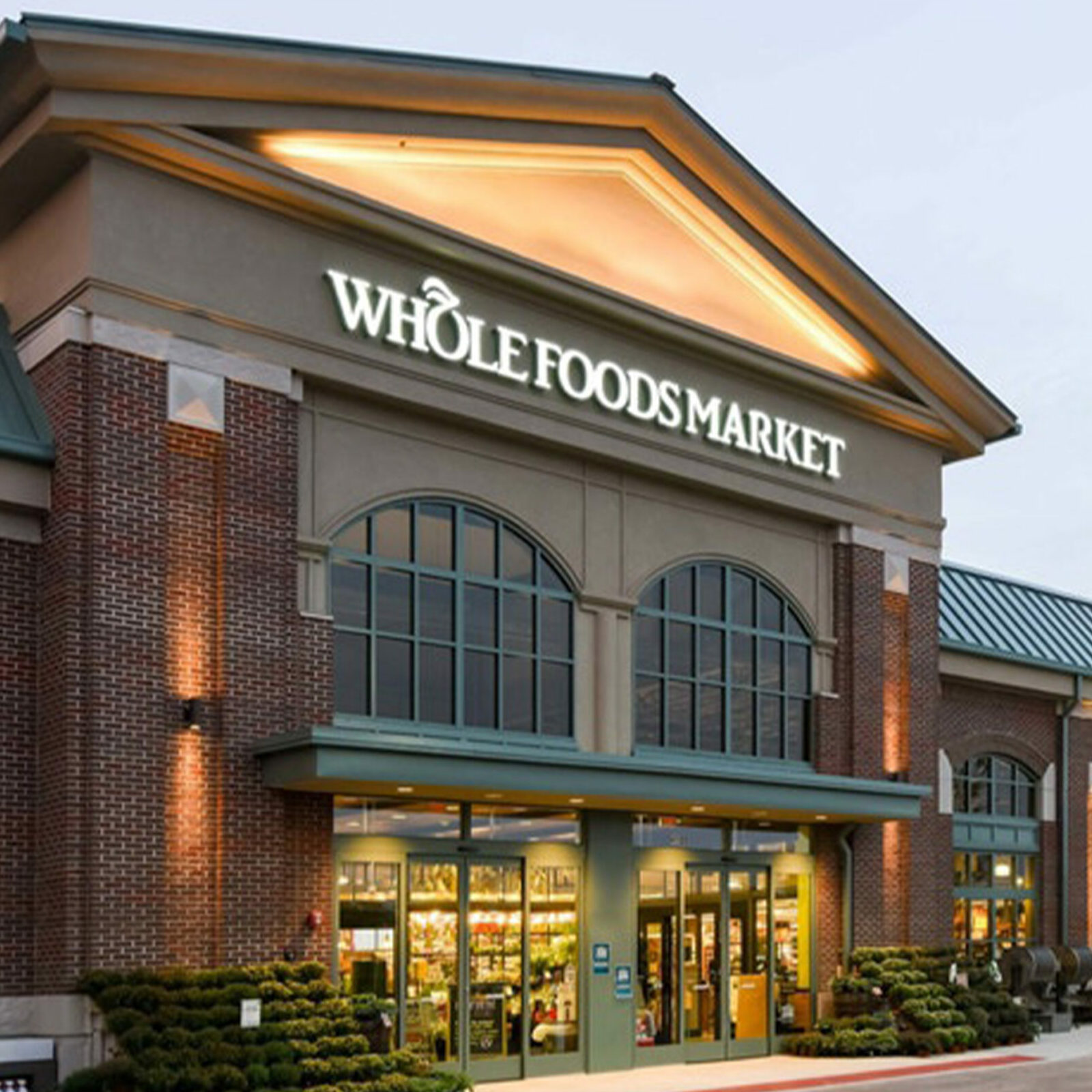 Exterior of the front of a Whole Foods storefront in Columbus, Ohio.