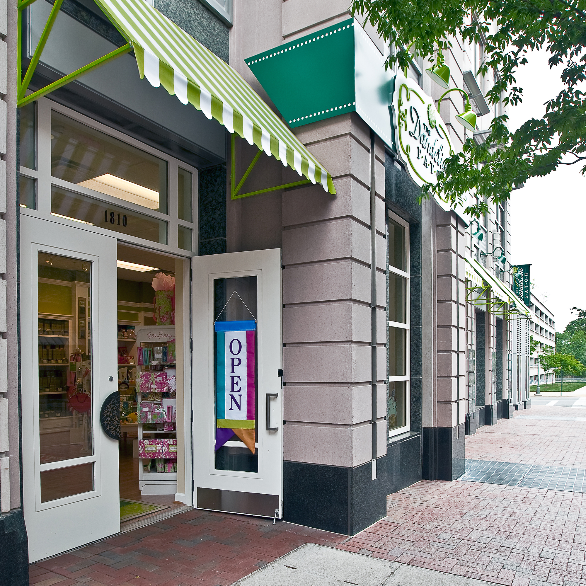 The exterior of The Dandelion Patch, a boutique shop in Reston, VA. See Penney Design Group's commercial construction work.