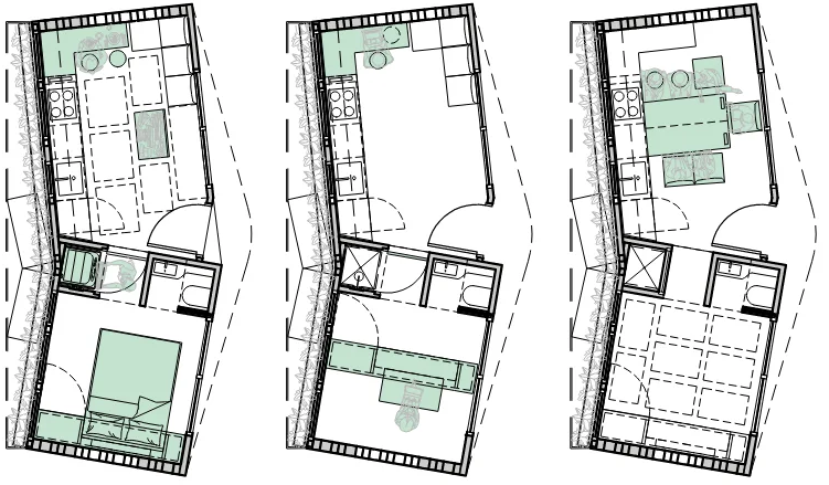 microhome floor plans with color 1