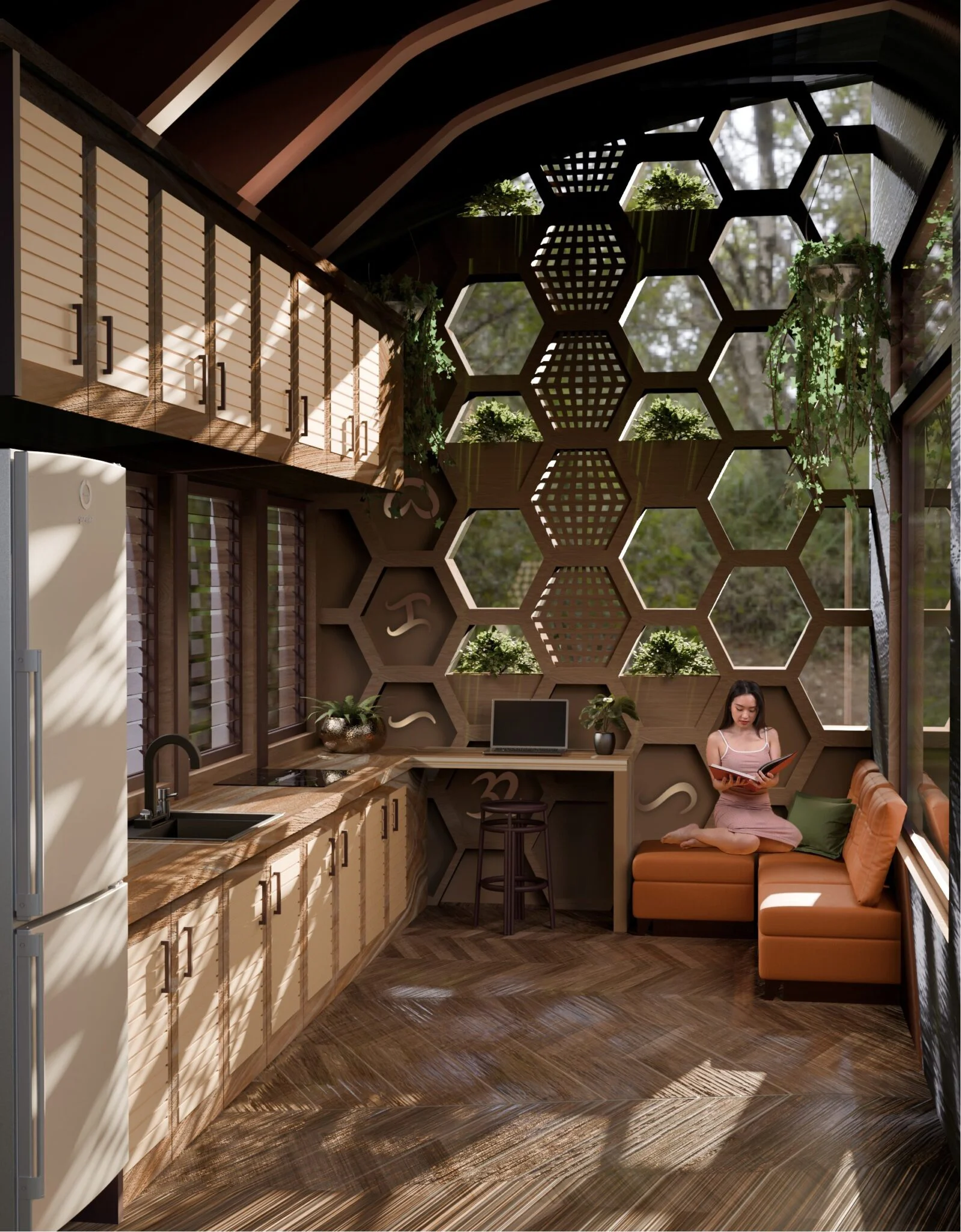 microhome kitchen render